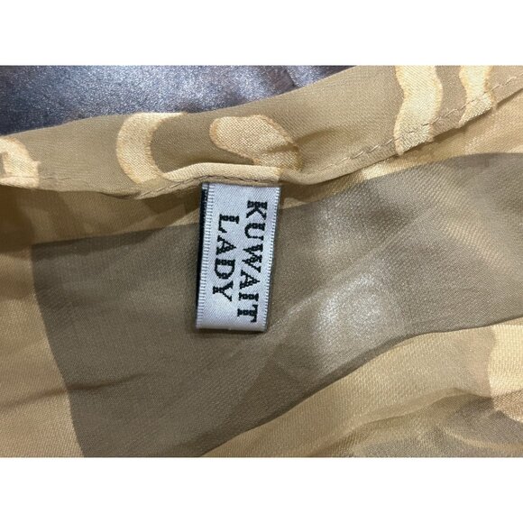 Kuwait Lady Silk Scarf Rectangle Sheer Shawl Wrap Abstract Pattern Lightweight - Picture 4 of 9